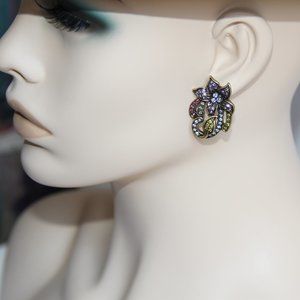 Heidi Daus Perennial Favorite Crystal Earrings. Gorgeous Swirling Pave Swarovski